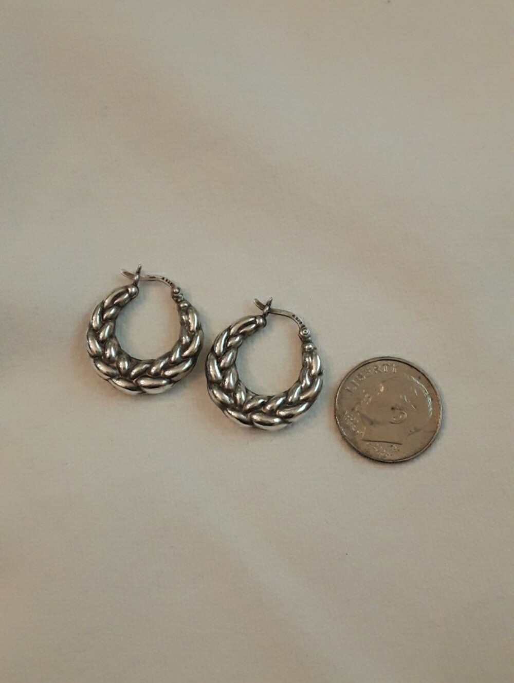 925 silver braided hoop earrings